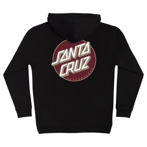 SANTA CRUZ Other Dot P/O Hooded Heavyweight Sweatshirt Black w/Burgundy Lg Mens