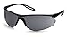 Pyramex Safety S9720ST Neshoba Safety Glasses, Black Frame, Grey Anti-Fog Lens, Gray Lens