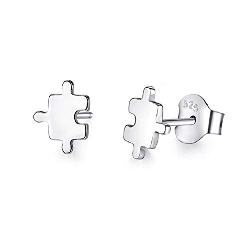 Gold Gala Pendientes pequeños de Plata de ley 925 para Mujeres y Niña (Puzzle) Cover