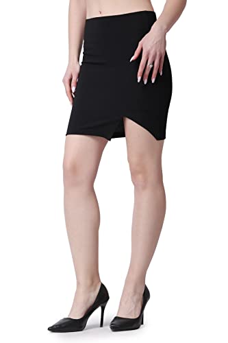 Image of POPWINGS Casual Front Slit Mini Length Pencil Skirt for Women || Stylish Mini Skirt for Women || Concert Skirt for Women || Summer Pencil Skirt for Women