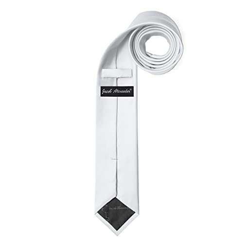 Image of Jacob Alexander Men's Skinny Width 2 inch Solid Color Tie