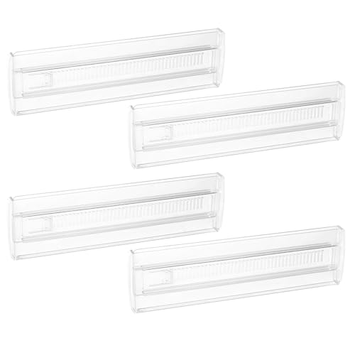 MOTHNUR Separadores de Cajones Extensibles de Plástico Transparente 4 Piezas, Divisor Ajustable para Cocina, Armario y Dormitorio, Organizador Multifuncional para Ropa y