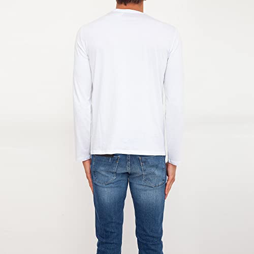 A|X ARMANI EXCHANGE mens Solid Pullover Sweater Sweatshirt, White, XX-Large US4