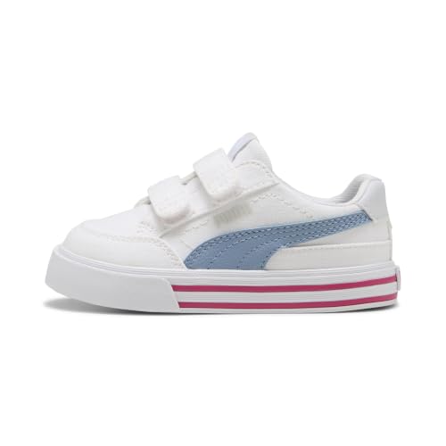 PUMA Unisex-Child Court Classic Vulc Hook and Loop Shoes, White-Silver Mist AH25, Little Kid 12.5 - image 1