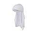 Magg Mens Long Tie Soft Du-rag Skull Cap Durag in Multiple Colors and Packs -One Size Fits All (White one Piece)