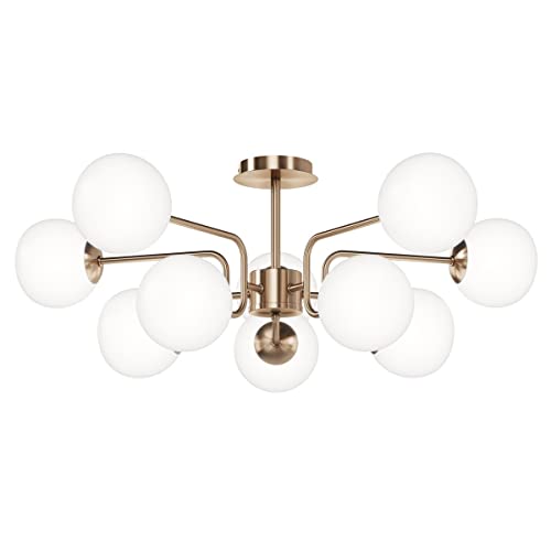 Luminosa Luminosa Erich Modern 10 Light Globe Ceiling Light Brass E14
