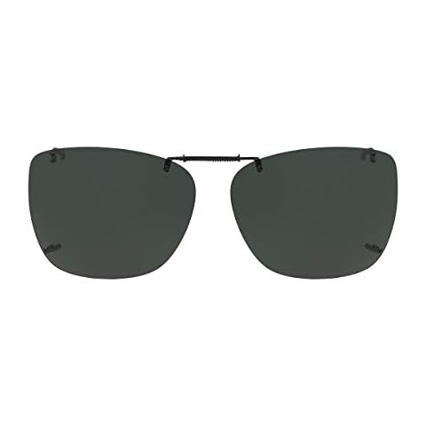 Dioptics Solar Shield M REC Clip On Sunglasses Polarized Rectangular, Grey, 56 mm Cover