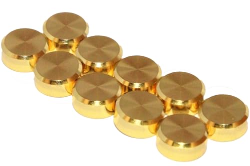 Image of RiseOm Brass Round Mirror Cap /Screws Cap Cover /Nails Decorative /Mirror Nail Decorative Cover (Pack of 40, 12mm-GoldYellow)