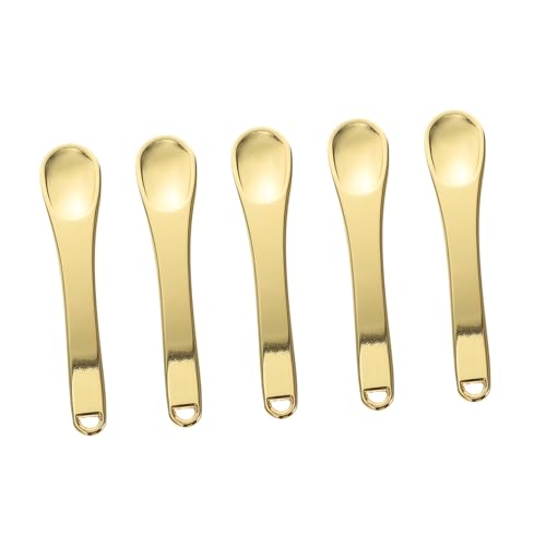 ELAYARD 5 piezas Cucharas Mini de Zinc para Crema Facial y Ojos Diseño Ergonómico Portátil y Resistente Accesorio Compacto para Maquillaje Diario y Femenino