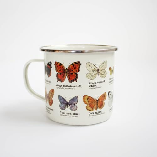 Gift Republic Tasse Papillons, émail, Multicolore