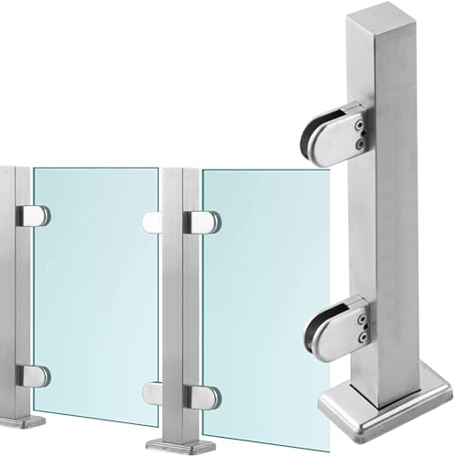Poteau de garde-corps en verre inox pour garde-corps escalier