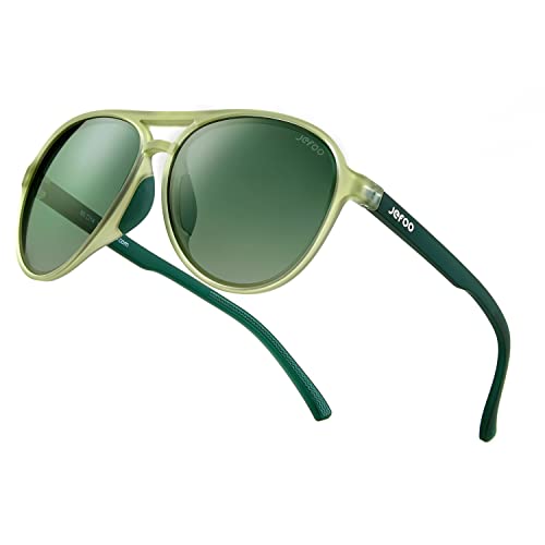 Image of Jefoo Polarized Aviator Sunglasses for Women Men Retro Trendy Sports Sunglasses for Outdoor UV400 Protection