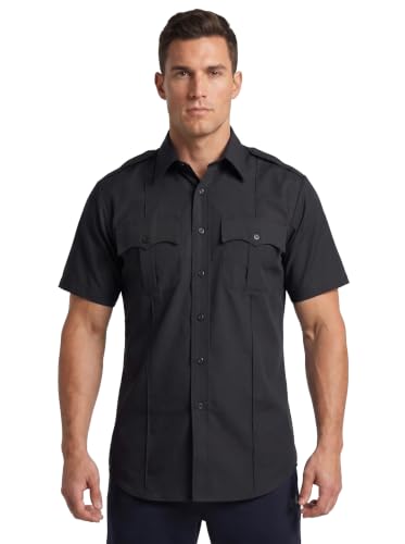 Image of First Class 100% Polyester Short Sleeve Men's Uniform Shirt White