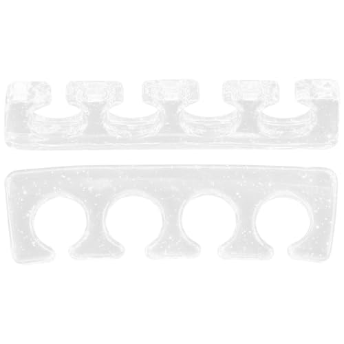 Ipetboom 2Pcs Soft Toe Separators for Women Comfortable Pedicure Tool for Toe Dividing for Bunion Relief and Nail Art Reusable Half Transparent