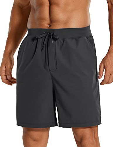 CRZ YOGA Shorts Masculinos 4 Way Stretch Workout Shorts de Caminhada Atléticos Macios com Bolsos 7 P
