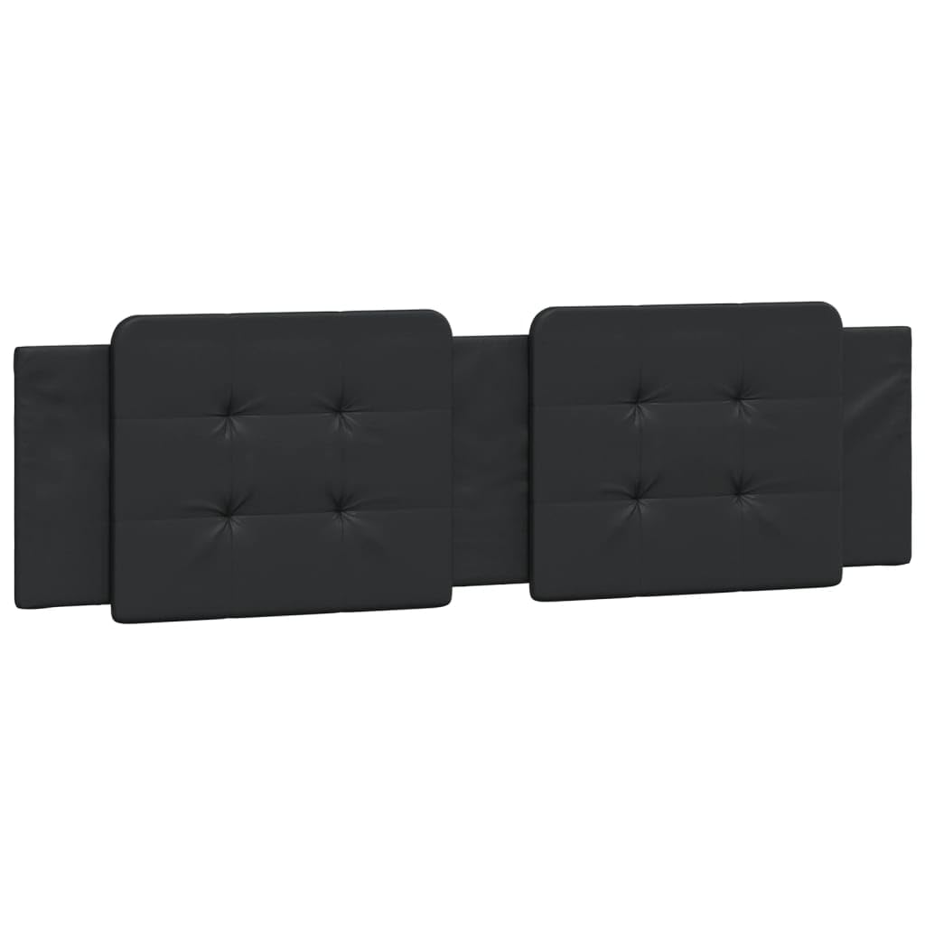 vidaXL Cabecero de Cama Acolchado, Cabecera Tapizada de Cojín, Cabezal de Almohada Colgante, Mueble de Dormitorio, Cuero Sintético Negro 180 cm