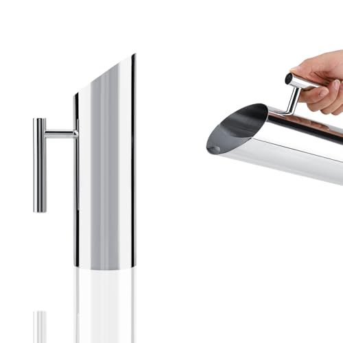 Rankomu Caraffa in acciaio inox, 1,5 l, con tappo per ghiaccio, brocca per bevande fredde, tè, succhi di frutta, elegante caraffa da portata per casa, hotel, bar