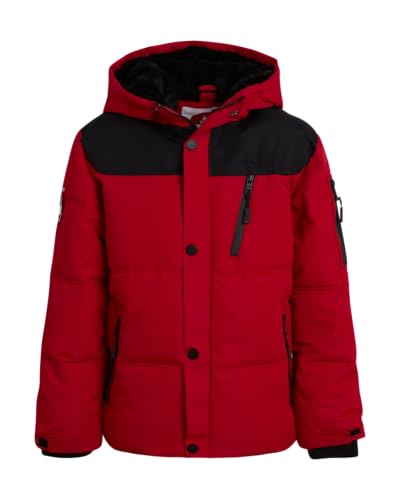 Image of CANADA WEATHER GEAR Boys' Puffer Jacket - Insulated Winter Nylon with Faux Fur Lining - Outerwear Ski Jackets for Boys (8-20)