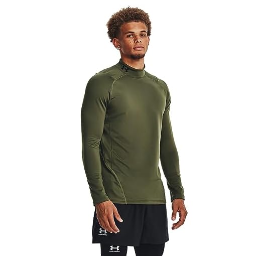 Under Armour Men's ColdGear Armour Fitted Mock, 390 Green, LG