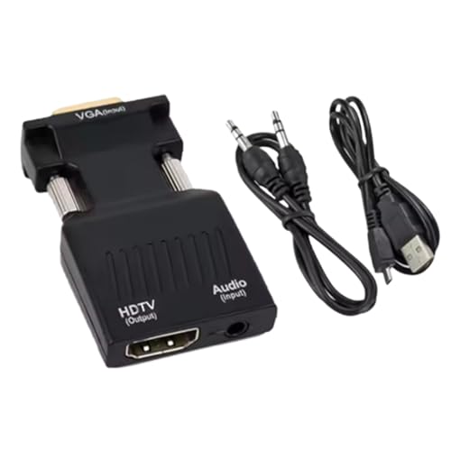 gifyym Adaptador VGA HD | Adaptadores VGA | Conector rápido compacto Plug-and-Play con cable para Home Theater Presentaciones Proyector