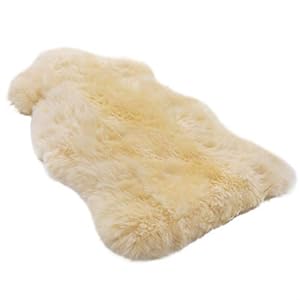 Medicinale lamsvacht WERNER CHRIST BABY – Ongeschoren, echte schapenvacht (Duitse kwaliteit), vacht voor baby’s, ter decoratie, stoelkussen, loper, vloerkleed, lengtes +/- 75 cm, beigegoud