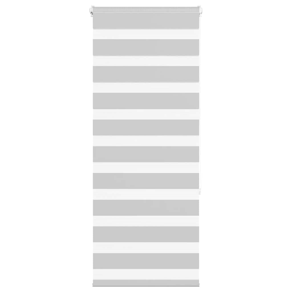 Store zébré gris clair enrouleur préservant l'intimité et la lumière
