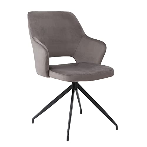 SHIITO | Modelo Kendal - Silla de Diseño para Salón, Comedor o Dormitorio | 63.5 x 58.5 x 87 cm - Gris Oscuro | Elegante y Confortable