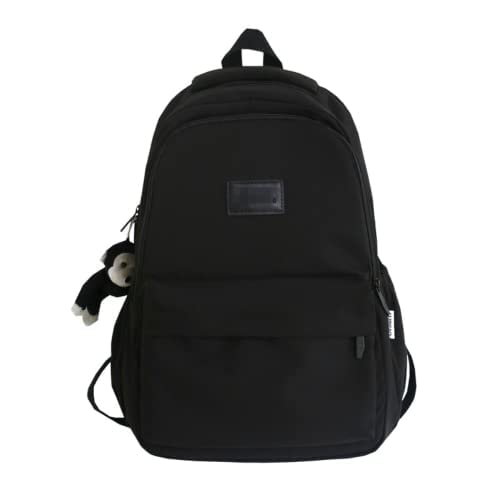 AONUOWE Mochila para portátil linda mochila ligera de gran capacidad para la escuela al aire libre viajes de regreso a la escuela, Negro -, Mochilas Daypack
