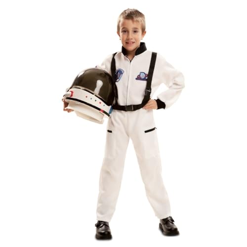 My Other Me   Disfraz Astronauta Infantil Unisex, talla 10 12 años. Incluye mono blanco con dibujos de planetas y detalles en negro, y arnés que complementa el atuendo.