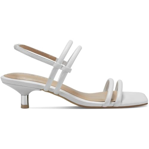 Alfani Womens PAULINAP Faux Leather Slingback Pumps White 8.5 Medium (B,M)2