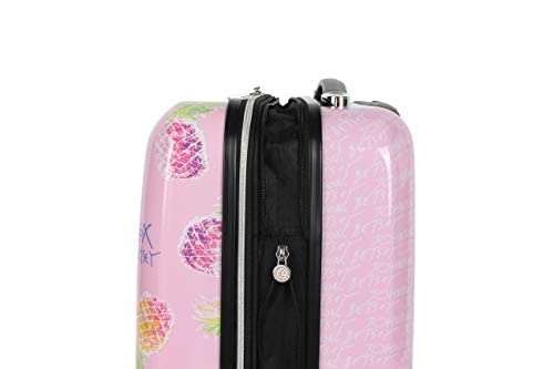 Betsey Johnson Designer 20 Inch Carry On - Expandable (Abs + Pc) Hardside Luggage - Lightweight Durable Suitcase With 8-Rolling Spinner Wheels For Women (20In, Colada) #TOP3