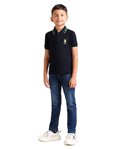 Image of U.S. Polo Assn. Kids Boys Regular Fit Short Sleeve Cotton Polo Shirt, r.blue, 11-12 Years