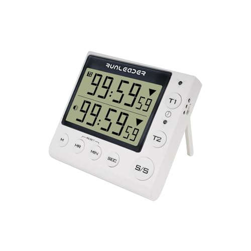RileyFine KT002 Civil Digital Timer, Countdown-Funktion, Uhrfunktion, Speicherfunktion, zum Kochen in der Küche, zum Lesen, für Bürobesprechungen, Trainingstiming usw. (White)