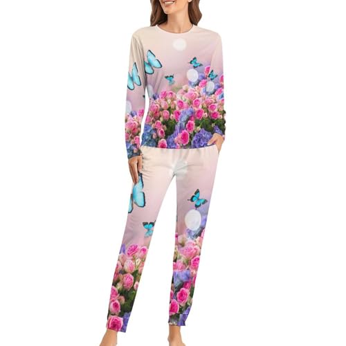 Ensemble pyjama femme fleurs de papillon une idée cadeau idéale pour toutes les saisons