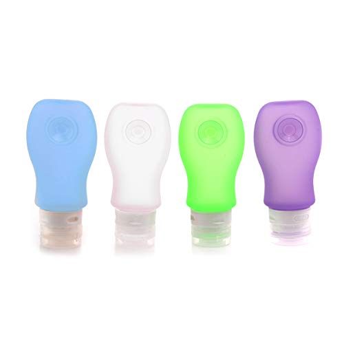 Foxnovo 89ml nachfüllbar Lotion Airline-geprüfte Shampoo Gesicht Creme Silikon Flasche Travel Tube 4 Farben (lila, grün, blau Transparent)