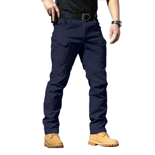EQWIGKEIT Pantalones cargo para hombre, elásticos, pantalones de trabajo para exteriores para hombres - Ligeros, multibolsillos, pantalones de trekking, informales, largos, pantalones de senderismo