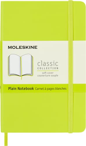 Moleskine   Cuaderno Clásico con Hojas en Blanco, Tapa Blanda y Cierre con Goma Elástica, Tamaño de Bolsillo 9 x 14 cm, Color Verde Limón, 192 Páginas