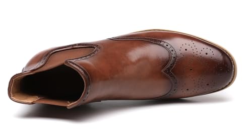Santimon Chelsea Boots Men Formal Dress Silp On Leather Brogues Ankle Boots Classic Fashion Casual Boots for Men3