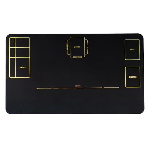 Tapis de Jeu de Cartes Compatible avec Pokémon TCG Noir Holo 61 cm x 35,5 cm