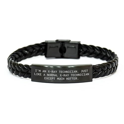 Hot X-Ray Technician-Themed Interlaced Leather Bracelet Gift for Doctors, Nurses, and Medical Staff with Funny Sarcasm Quote, Unique Christmas Memorable Presents for Him or Her