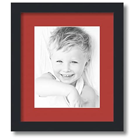 ArtToFrames 8x10 inch Satin Black Picture Frame with 2 Inch Single Deep Red Mat, SingleMat-FRBW26079-8x10-1459 Cover
