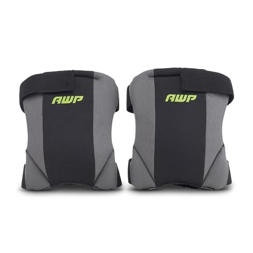 AWP Low-Profile Fabric Cap Work Knee Pads | Non-Marring Non-Scratching All-Day Comfort Knee Pads | One Size, yellow,black,grey