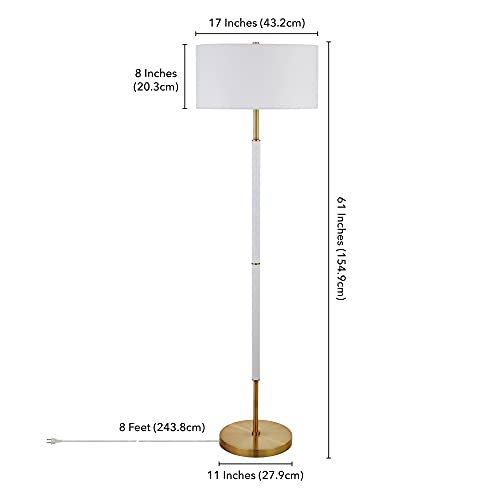 Image of Henn&Hart 61 inch Modern 2-Light Floor Lamp, Flat White