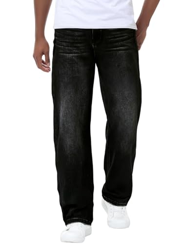 Men's Baggy Jeans Hip Hop Loose Fit Wide Leg Skater Denim Pants Y2k Streetwear Trousers