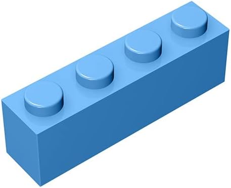 Ladrillo de construcción clásico de 1 x 4, bloque de ladrillo a granel de 100 piezas, ladrillos azul claro de 1 x 4, compatible con piezas y piezas