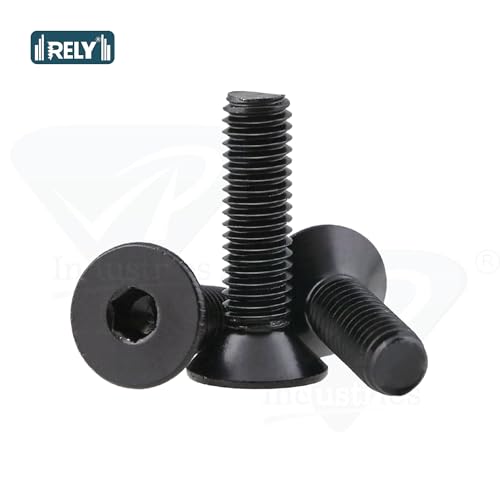Image of Rely⇒VP INDUSTRIES (Pcs-25) M6X30 mm CSK Allen Head Screw High Tensile 10.9 Grad | Countersunk Allen Head Bolt with Allen Key 1 pc Free | Allen CSK Head Screw High Tensile Alloy Steel Black