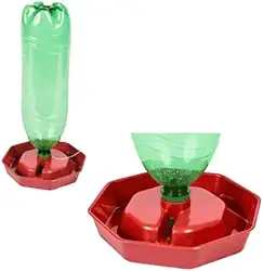 Bebedouro Base Garrafa Pet 2l Para Aves Frangos Codornas Vermelho