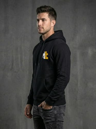 Image of Mens Full Sleeve Graphic Printed Hooded Sweatshirt | No Pain No Gain Print Winter Hoodies for Men | Gym Hoodie Men's
