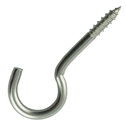 Eisenwaren2000 | 5,2 x 80 mm Haken-Schraube (20 Stück) - Schraubhaken runde Ausführung mit Holzgewinde - Edelstahl A2 V2A - rostfrei Cover