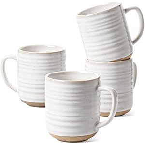 LE TAUCI Coffee Mugs 12 oz, Ceramic Mug Set, Housewarming Wedding Present, Coffee Cups for Latte, Hot Tea, Cappuccino, Mocha, Cocoa - Set of 4, Arctic White LE TAUCI Coffee Mugs 12 oz Ceramic Mug Set Housewarming Wedding Present Coffee Cups for Latte Hot Tea Cappuccino Mocha Cocoa Set of 4 Arctic White